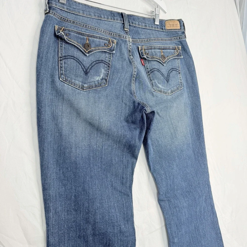 Levis 515 Bootcut Jeans Women's 12 M High Rise Stretch Medium Wash Denim 33x31.5